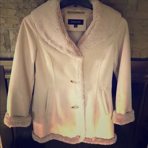 Jones New York Fur Peacoat